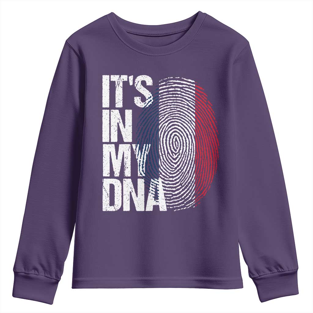 It's in My DNA France French Flag Youth Sweatshirt TS14 Purple Print Your Wear