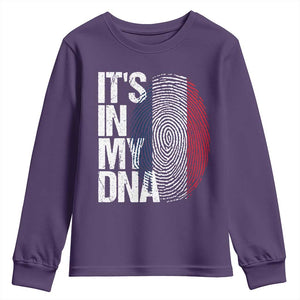 It's in My DNA France French Flag Youth Sweatshirt TS14 Purple Print Your Wear