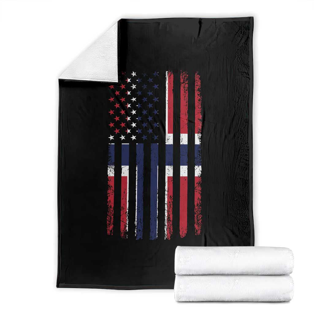Norwegian Roots Half American Flag USA Norway Pride Throw Blanket TS14 Black Print Your Wear