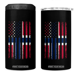 Norwegian Roots Half American Flag USA Norway Pride 4 in 1 Can Cooler Tumbler TS14 One Size: 16 oz Black Print Your Wear