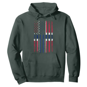 Norwegian Roots Half American Flag USA Norway Pride Hoodie TS14 Dark Forest Green Print Your Wear