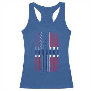 Norwegian Roots Half American Flag USA Norway Pride Racerback Tank Top TS14 Royal Blue Print Your Wear