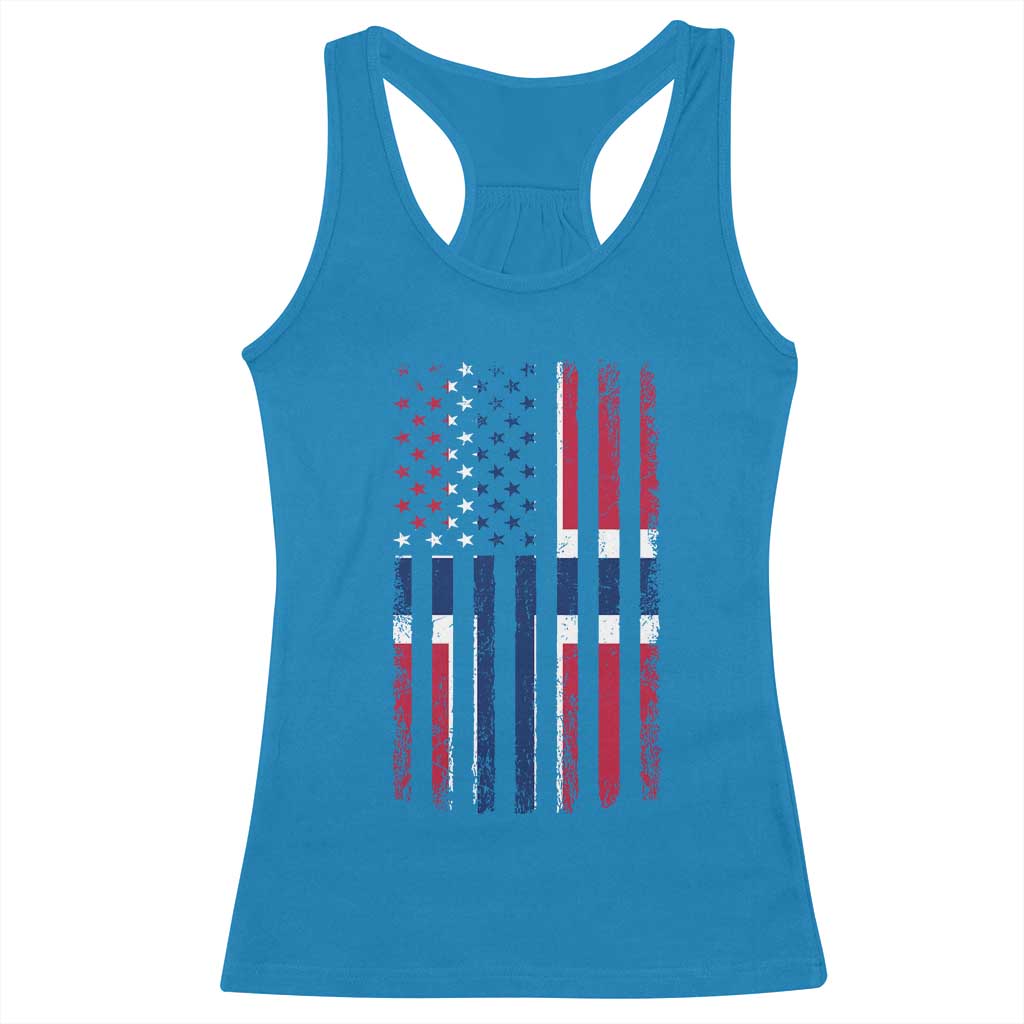 Norwegian Roots Half American Flag USA Norway Pride Racerback Tank Top TS14 Sapphire Print Your Wear