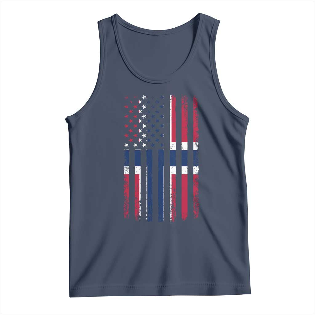 Norwegian Roots Half American Flag USA Norway Pride Tank Top TS14 Navy Print Your Wear
