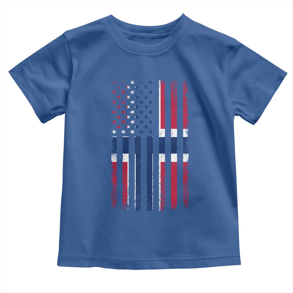 Norwegian Roots Half American Flag USA Norway Pride Toddler T Shirt TS14 Royal Blue Print Your Wear
