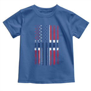 Norwegian Roots Half American Flag USA Norway Pride Toddler T Shirt TS14 Royal Blue Print Your Wear