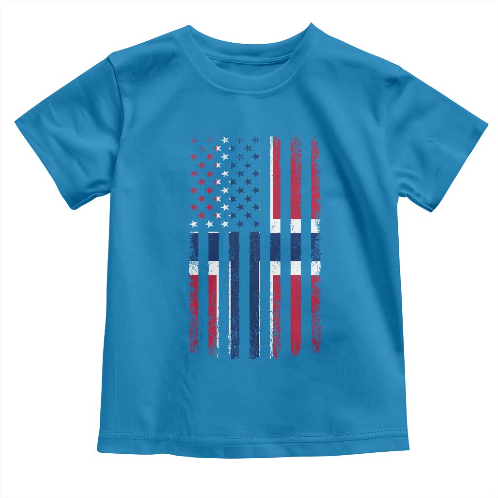 Norwegian Roots Half American Flag USA Norway Pride Toddler T Shirt TS14 Sapphire Print Your Wear