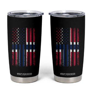 Norwegian Roots Half American Flag USA Norway Pride Tumbler Cup TS14 Black Print Your Wear