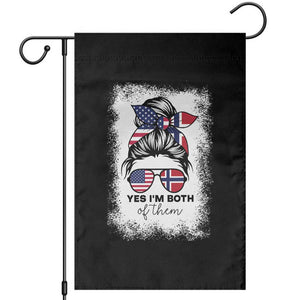 Yes I'm Both of Them Half Norwegian American Garden Flag TS14 Black Print Your Wear