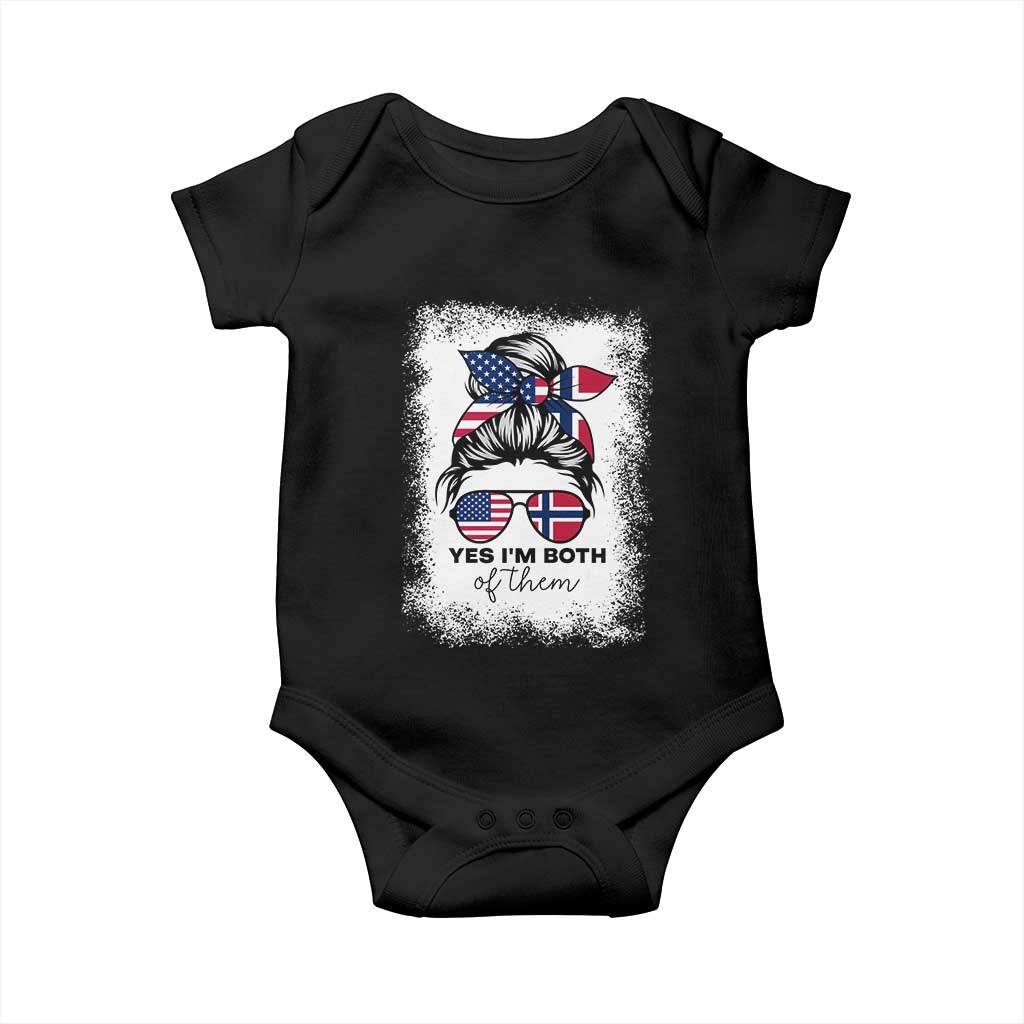 Yes I'm Both of Them Half Norwegian American Baby Onesie TS14 Black Print Your Wear