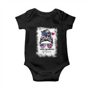 Yes I'm Both of Them Half Norwegian American Baby Onesie TS14 Black Print Your Wear