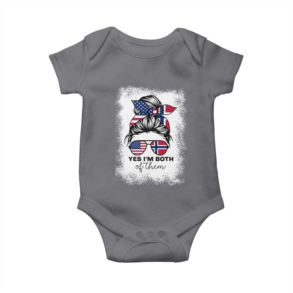 Yes I'm Both of Them Half Norwegian American Baby Onesie TS14 Charcoal Print Your Wear