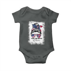 Yes I'm Both of Them Half Norwegian American Baby Onesie TS14 Dark Heather Print Your Wear