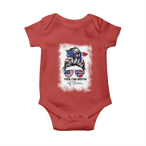 Yes I'm Both of Them Half Norwegian American Baby Onesie TS14 Red Print Your Wear