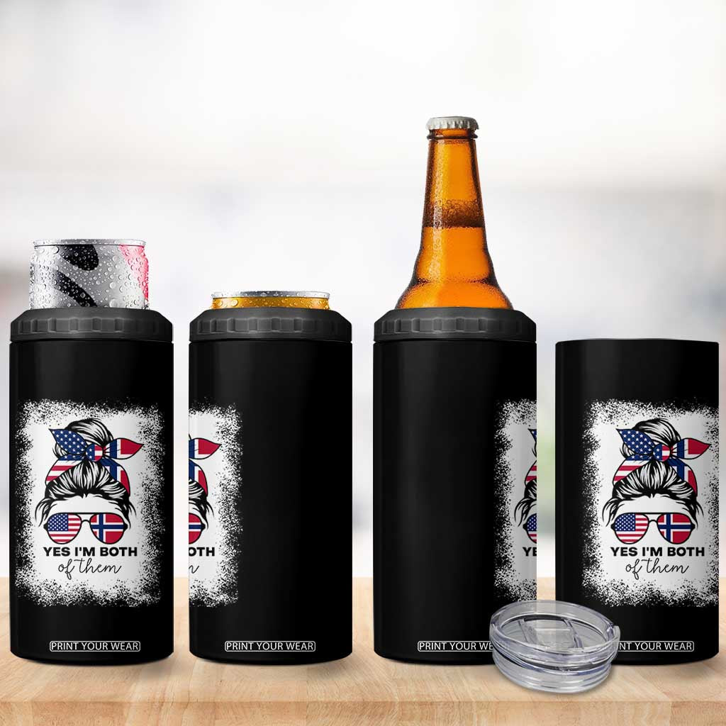 Yes I'm Both of Them Half Norwegian American 4 in 1 Can Cooler Tumbler TS14 Print Your Wear
