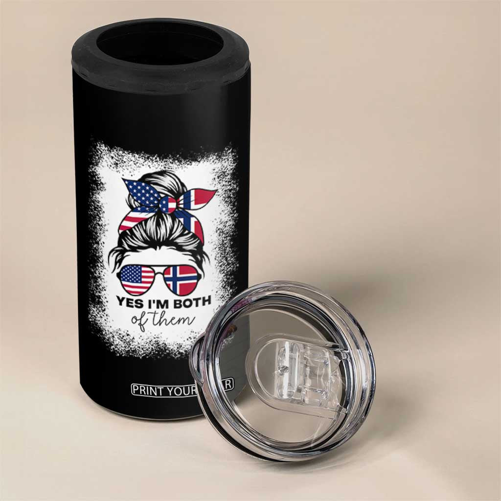 Yes I'm Both of Them Half Norwegian American 4 in 1 Can Cooler Tumbler TS14 Print Your Wear