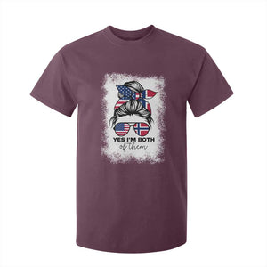 Yes I'm Both of Them Half Norwegian American T Shirt For Kid TS14 Maroon Print Your Wear
