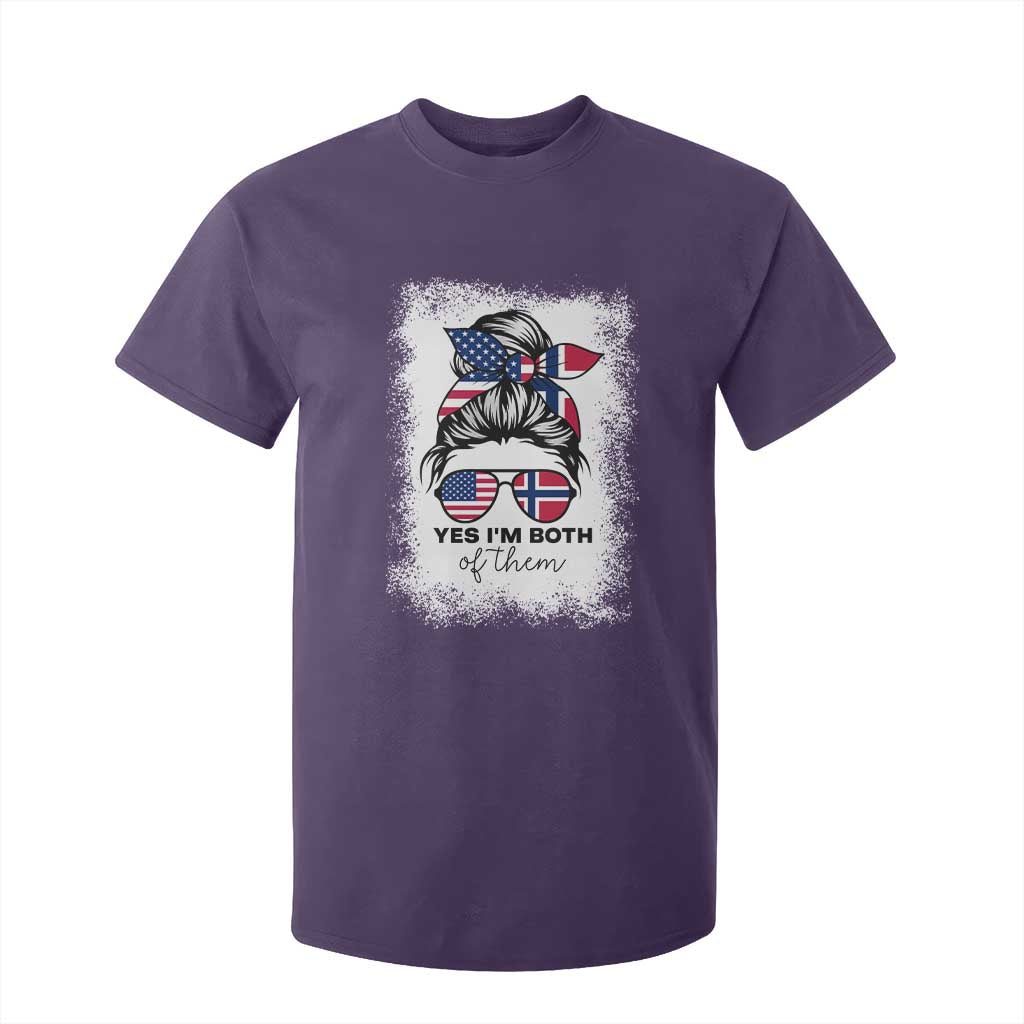Yes I'm Both of Them Half Norwegian American T Shirt For Kid TS14 Purple Print Your Wear