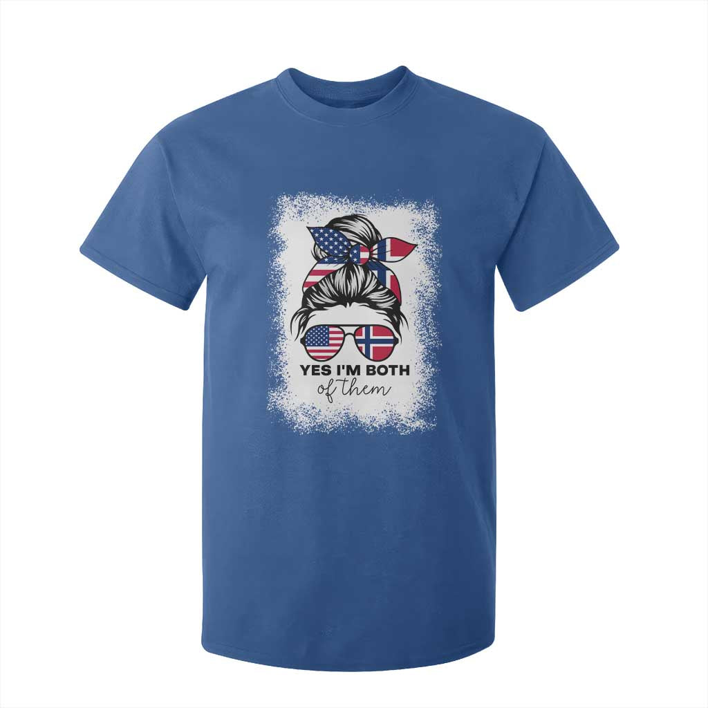 Yes I'm Both of Them Half Norwegian American T Shirt For Kid TS14 Royal Blue Print Your Wear