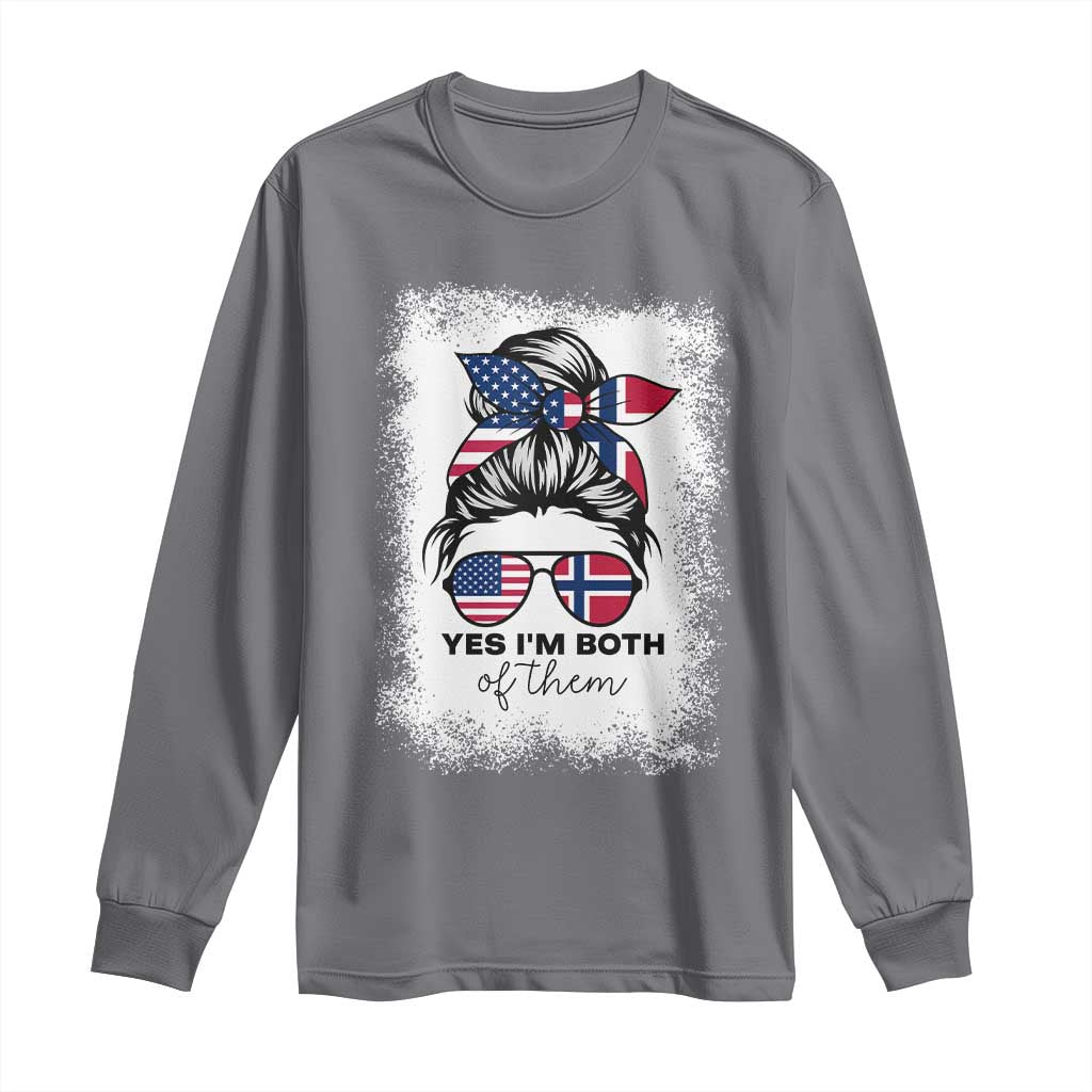 Yes I'm Both of Them Half Norwegian American Long Sleeve Shirt TS14 Charcoal Print Your Wear