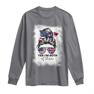 Yes I'm Both of Them Half Norwegian American Long Sleeve Shirt TS14 Charcoal Print Your Wear
