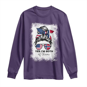 Yes I'm Both of Them Half Norwegian American Long Sleeve Shirt TS14 Purple Print Your Wear
