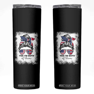Yes I'm Both of Them Half Norwegian American Skinny Tumbler TS14 Black Print Your Wear