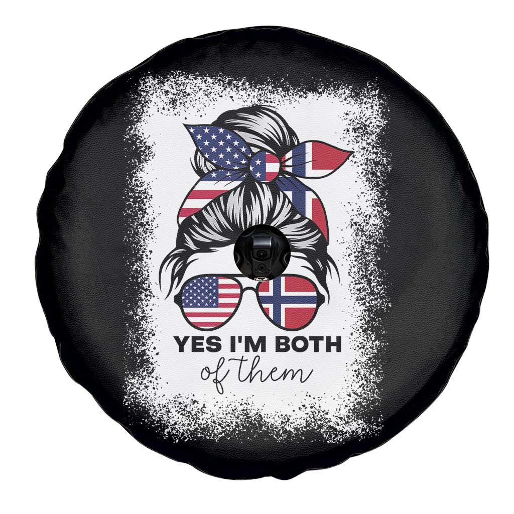 Yes I'm Both of Them Half Norwegian American Spare Tire Cover TS14 Print Your Wear