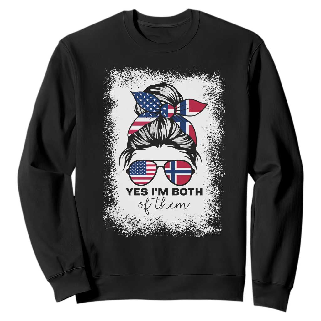 Yes I'm Both of Them Half Norwegian American Sweatshirt TS14 Black Print Your Wear
