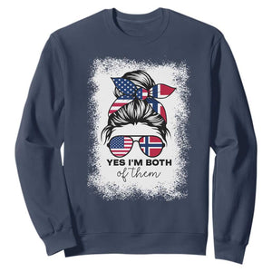 Yes I'm Both of Them Half Norwegian American Sweatshirt TS14 Navy Print Your Wear