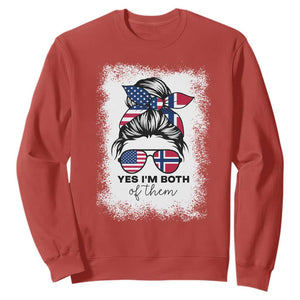 Yes I'm Both of Them Half Norwegian American Sweatshirt TS14 Red Print Your Wear