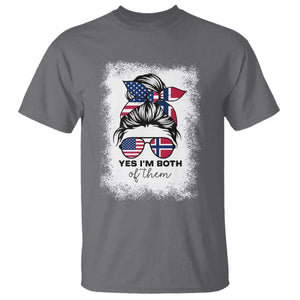 Yes I'm Both of Them Half Norwegian American T Shirt TS14 Charcoal Print Your Wear
