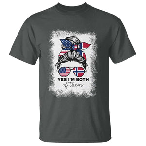 Yes I'm Both of Them Half Norwegian American T Shirt TS14 Dark Heather Print Your Wear