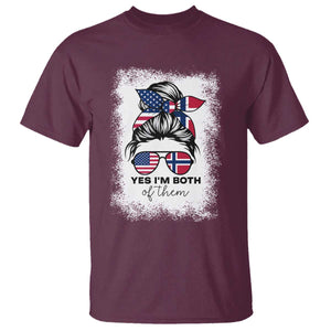 Yes I'm Both of Them Half Norwegian American T Shirt TS14 Maroon Print Your Wear