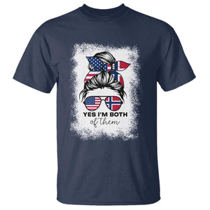 Yes I'm Both of Them Half Norwegian American T Shirt TS14 Navy Print Your Wear