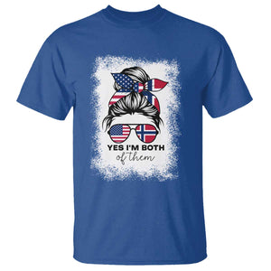 Yes I'm Both of Them Half Norwegian American T Shirt TS14 Royal Blue Print Your Wear