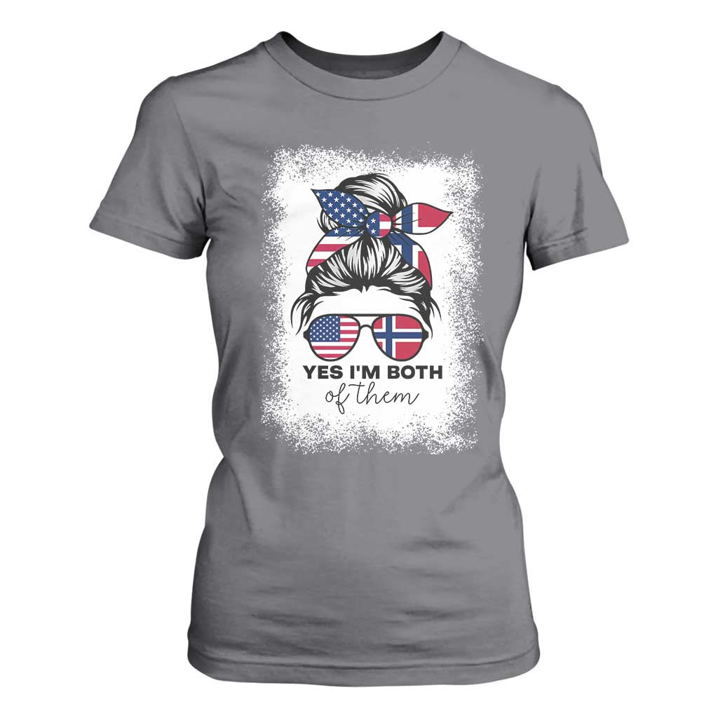 Yes I'm Both of Them Half Norwegian American T Shirt For Women TS14 Charcoal Print Your Wear