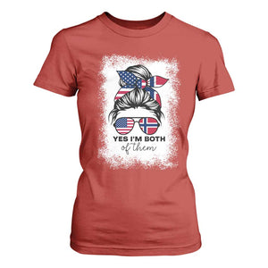 Yes I'm Both of Them Half Norwegian American T Shirt For Women TS14 Red Print Your Wear