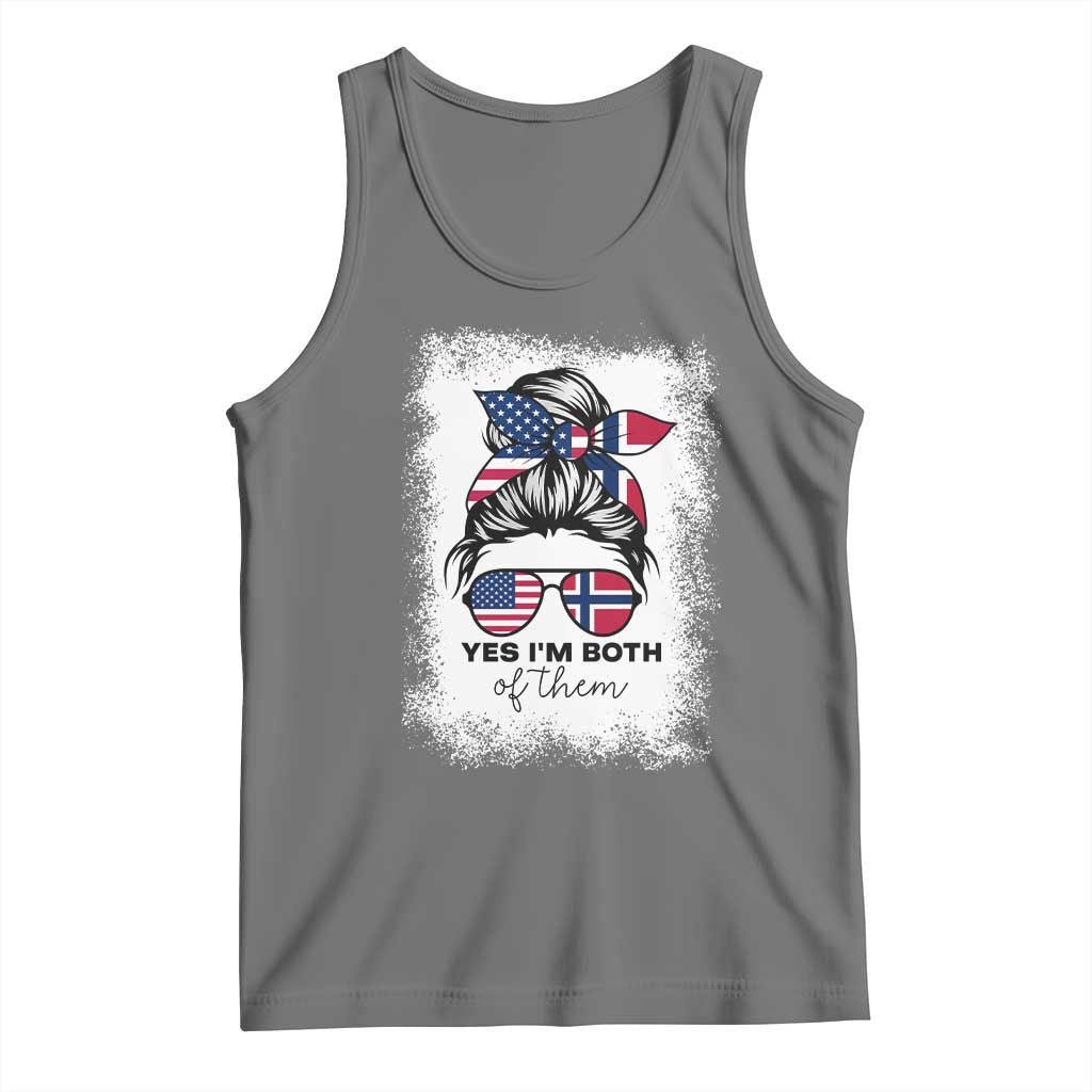 Yes I'm Both of Them Half Norwegian American Tank Top TS14 Black Heather Print Your Wear