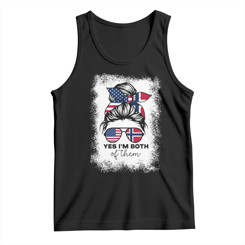 Yes I'm Both of Them Half Norwegian American Tank Top TS14 Black Print Your Wear