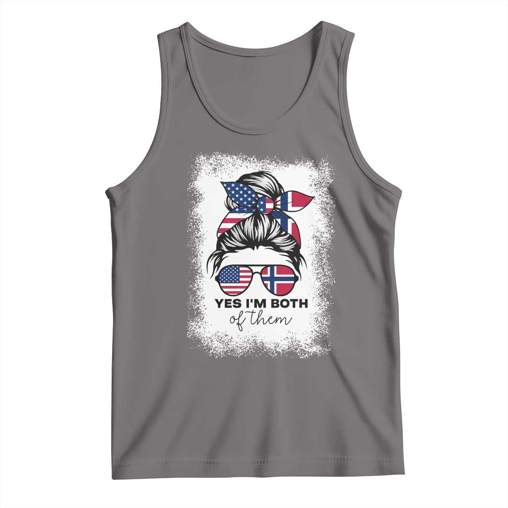 Yes I'm Both of Them Half Norwegian American Tank Top TS14 Deep Heather Print Your Wear