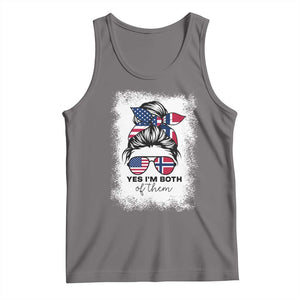 Yes I'm Both of Them Half Norwegian American Tank Top TS14 Deep Heather Print Your Wear