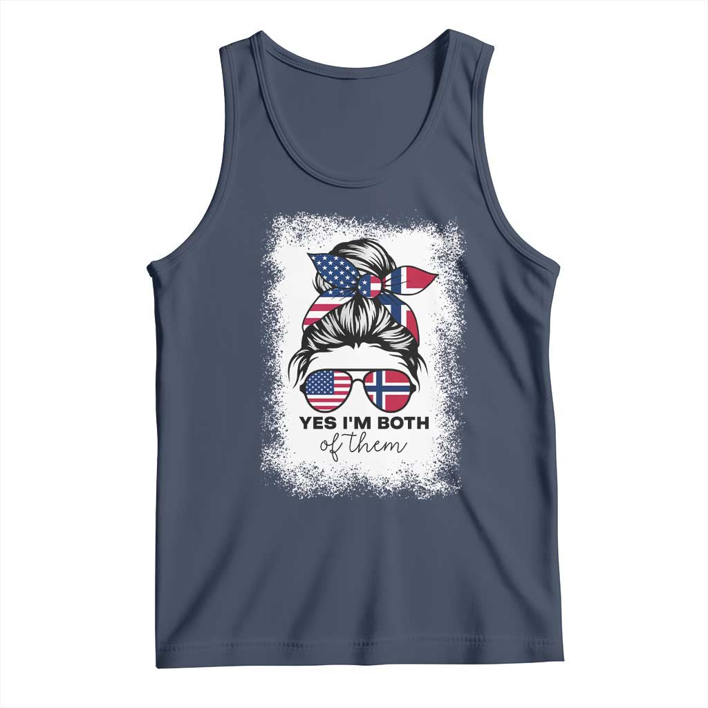 Yes I'm Both of Them Half Norwegian American Tank Top TS14 Navy Print Your Wear