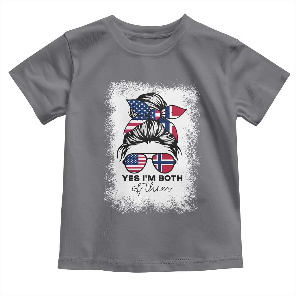 Yes I'm Both of Them Half Norwegian American Toddler T Shirt TS14 Charcoal Print Your Wear