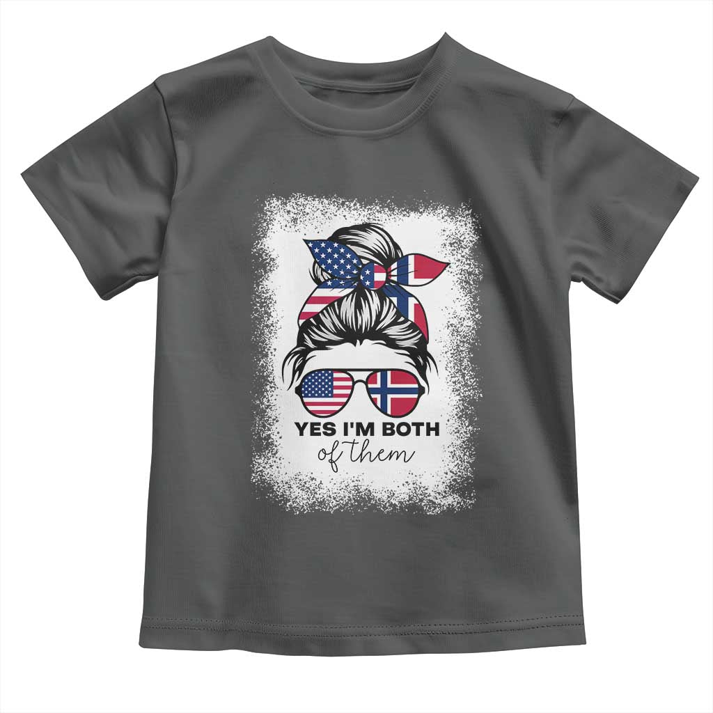 Yes I'm Both of Them Half Norwegian American Toddler T Shirt TS14 Dark Heather Print Your Wear