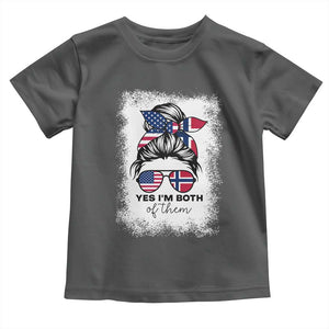 Yes I'm Both of Them Half Norwegian American Toddler T Shirt TS14 Dark Heather Print Your Wear