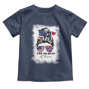 Yes I'm Both of Them Half Norwegian American Toddler T Shirt TS14 Navy Print Your Wear