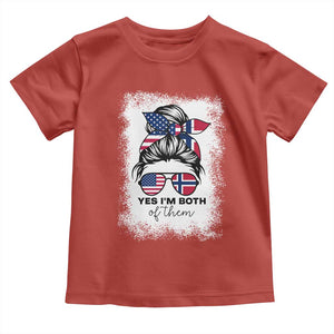 Yes I'm Both of Them Half Norwegian American Toddler T Shirt TS14 Red Print Your Wear