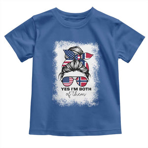 Yes I'm Both of Them Half Norwegian American Toddler T Shirt TS14 Royal Blue Print Your Wear
