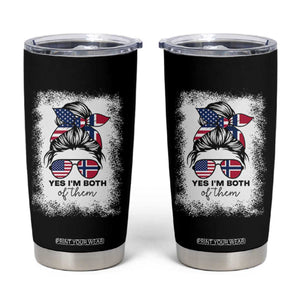 Yes I'm Both of Them Half Norwegian American Tumbler Cup TS14 Black Print Your Wear